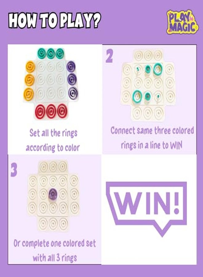 لعبة ألغاز الذكاء PlayMagic Krazy Ring Brain Teasers للأطفال من عمر 5 سنوات فما فوق | لعبة لوحية استراتيجية ثلاثية الأبعاد مع حلقات ملونة | لعبة لوحية من 2 إلى 4 لاعبين | أفضل هدية عيد ميلاد | صنع في الهند - Image 4